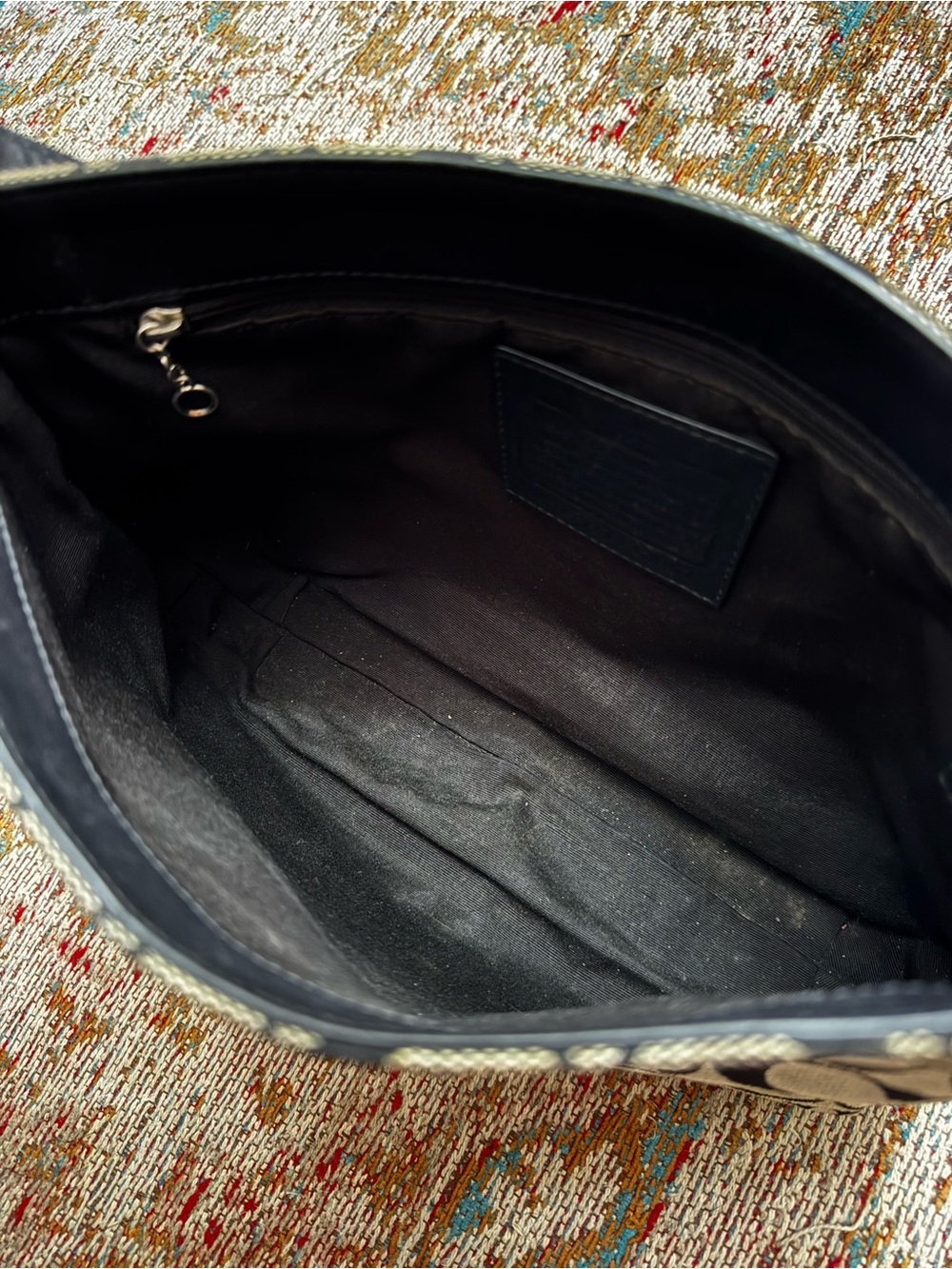 Coach Hamptons signature clip satchel black and gray with silver hardware - Picture 7 of 10